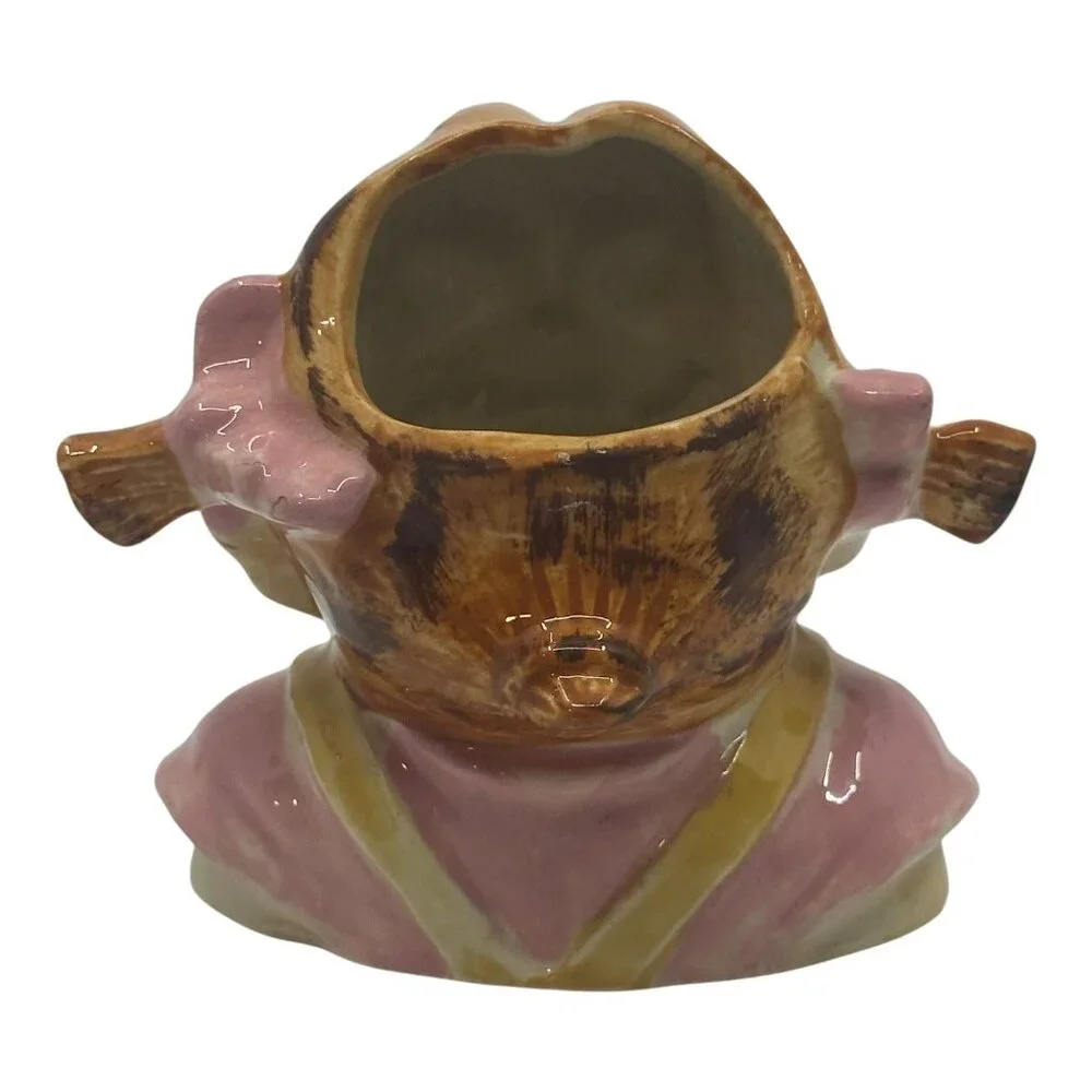 Yum-EE-Yum Girl Head Vase Occupied Japan Ceramic  Planter Vintage‎ Whimsical